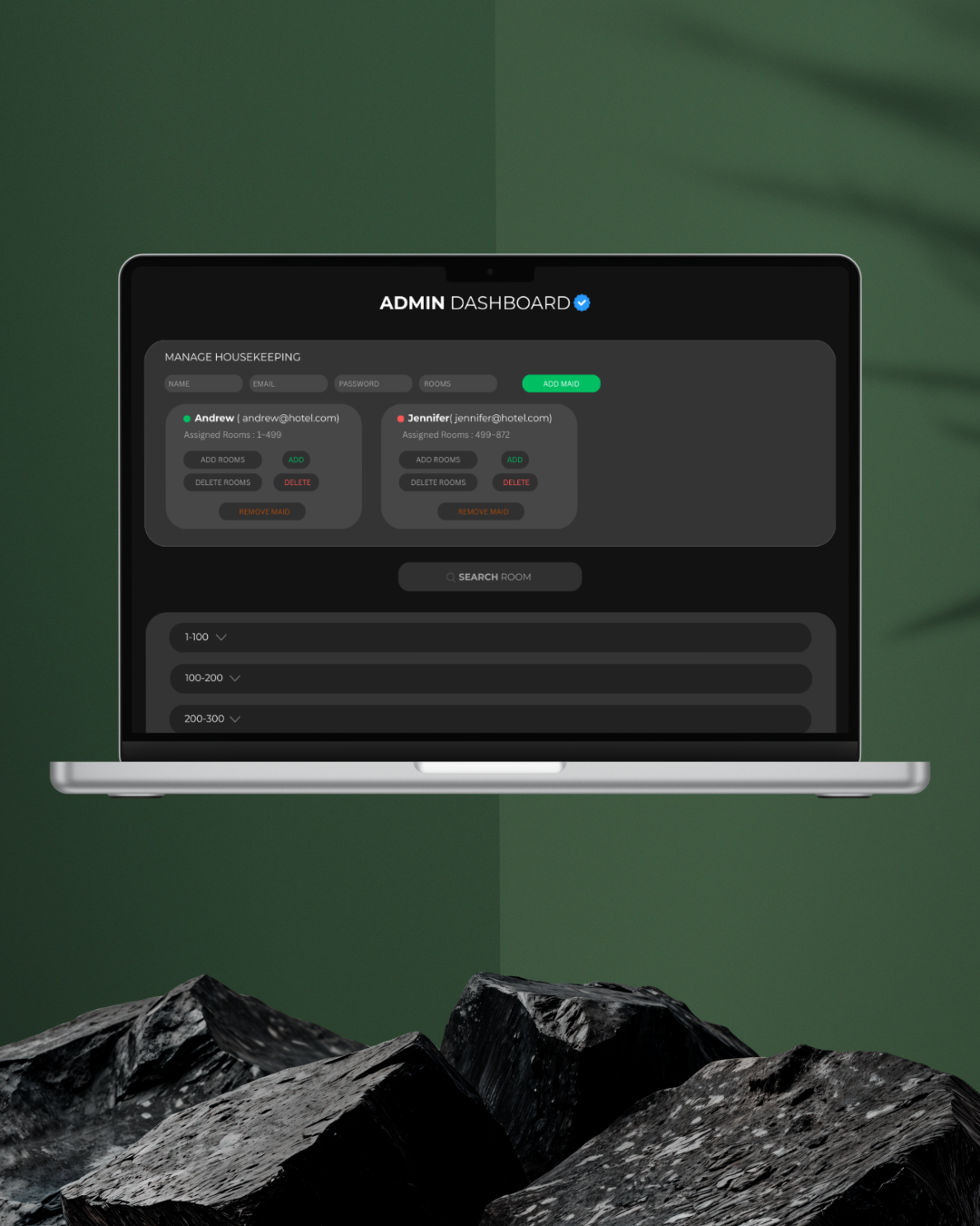 Admin dashboard